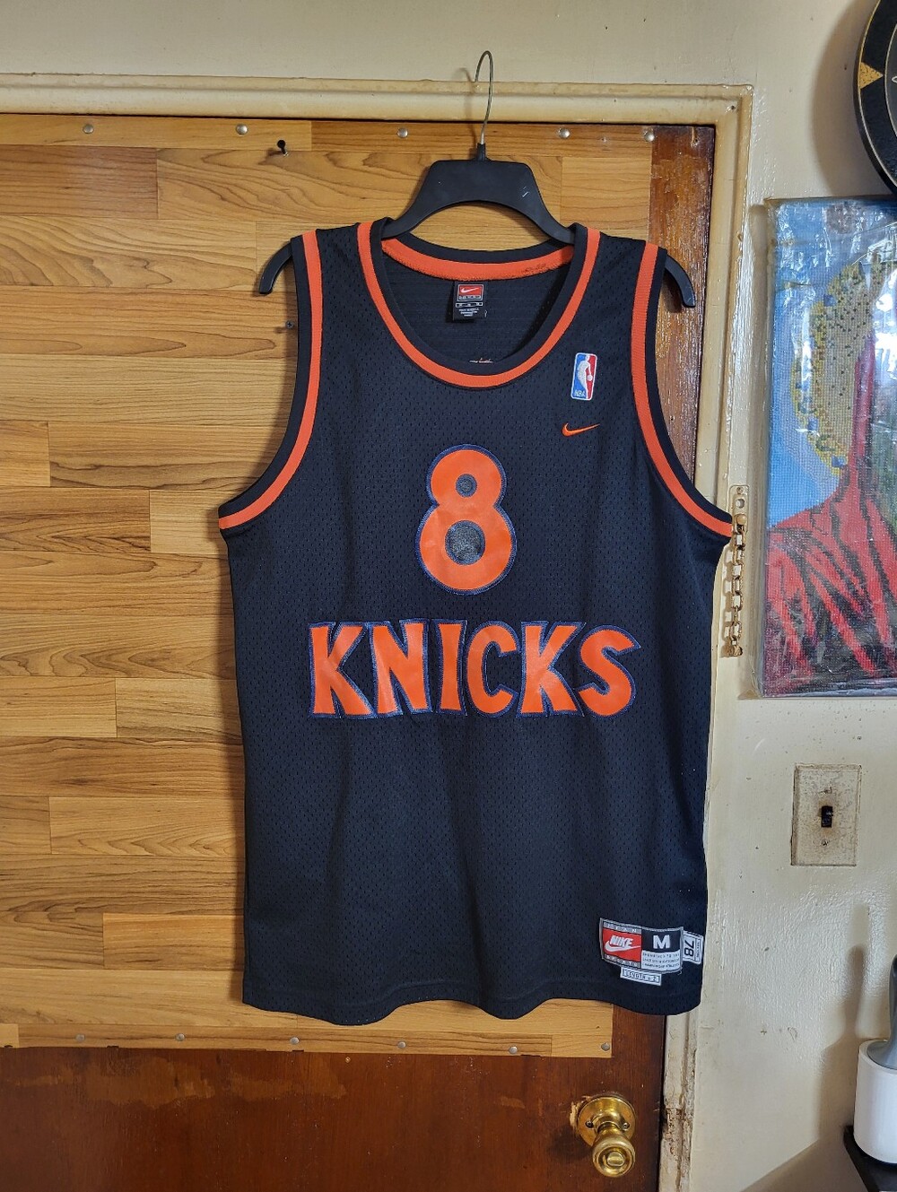 RARE Vintage Nike NBA New York Knicks #8 Latrell Sprewell Jersey Mens Medium